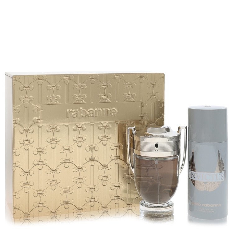 Invictus By Paco Rabanne Gift Set (100ml Eau De Toilette Spray + 150ml Deodorant Spray) Mens Fragrance